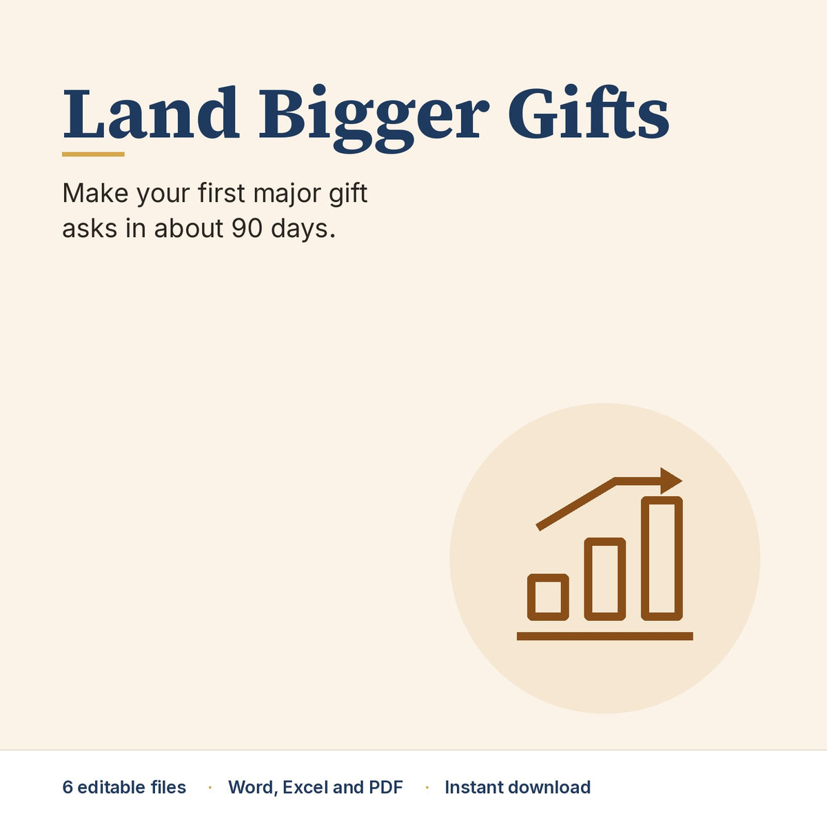 Land Bigger Gifts fundraising kit: make your first major gift asks in about 90 days