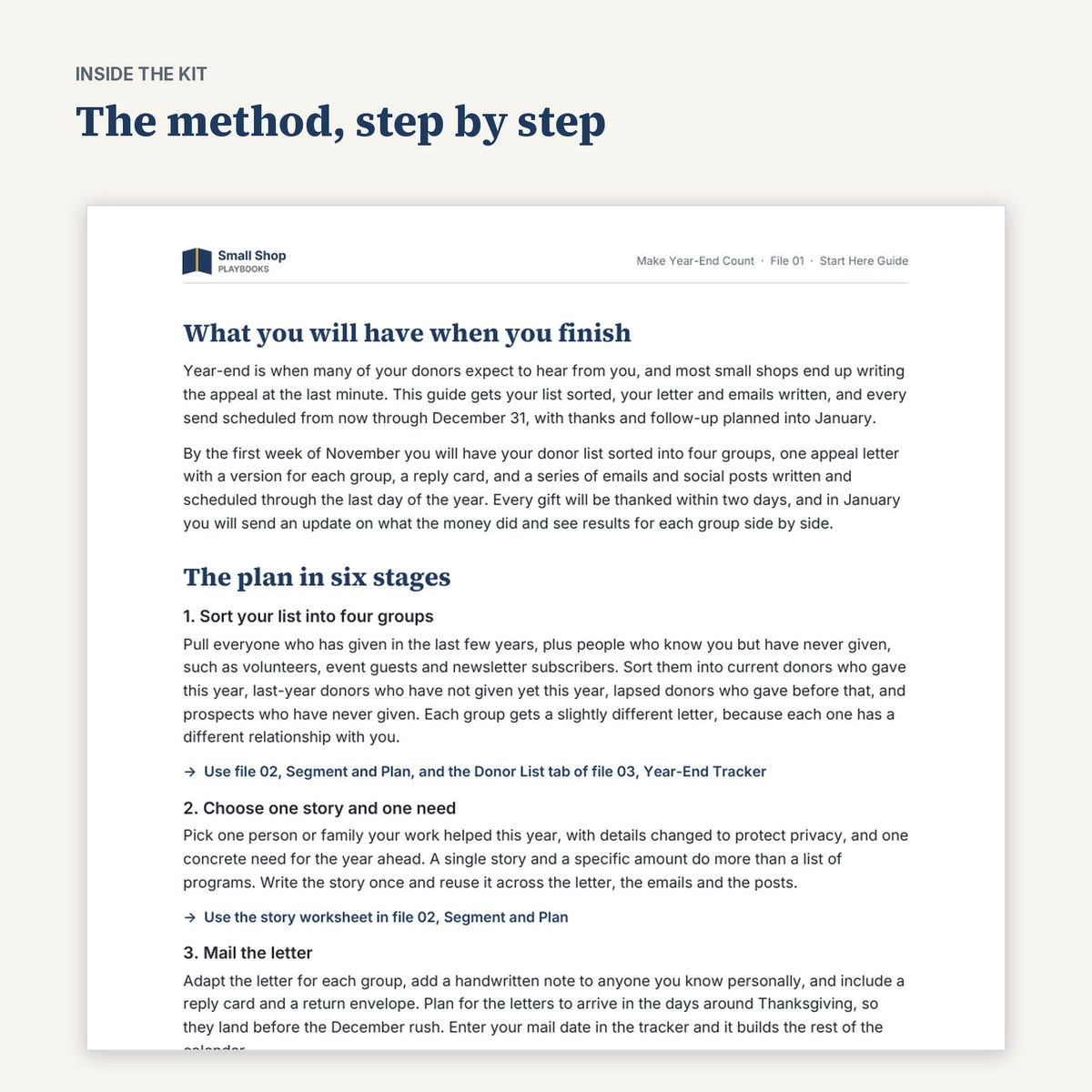 A page inside the Make Year-End Count Start Here Guide